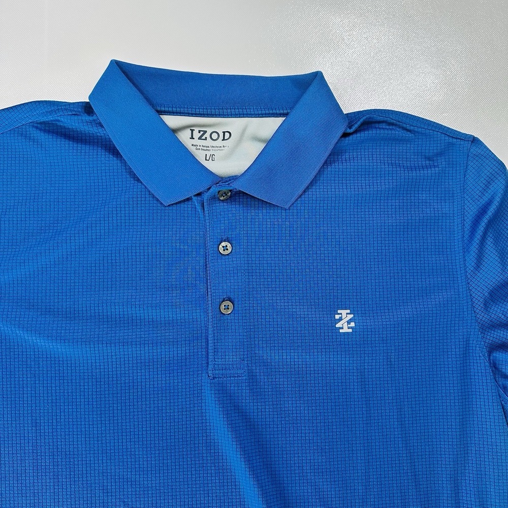 Izod Men's Golf Polo Shirt Size Large Royal‎ Blue - Picture 4 of 8